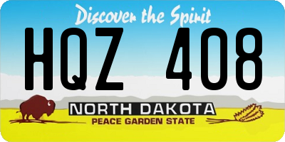 ND license plate HQZ408