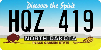 ND license plate HQZ419