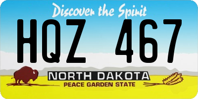 ND license plate HQZ467