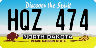 ND license plate HQZ474