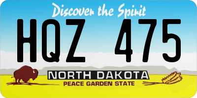 ND license plate HQZ475