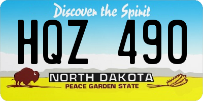 ND license plate HQZ490