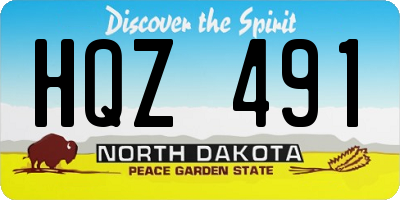 ND license plate HQZ491