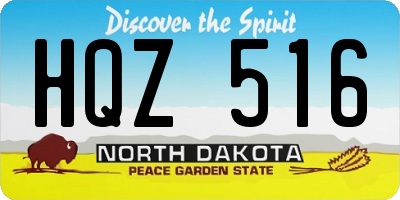 ND license plate HQZ516