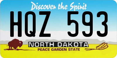 ND license plate HQZ593