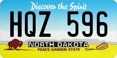 ND license plate HQZ596