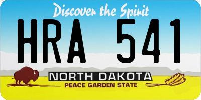 ND license plate HRA541