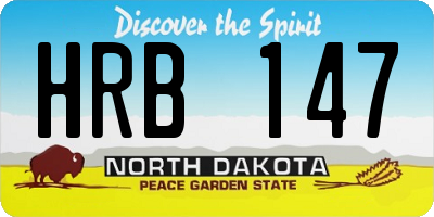ND license plate HRB147