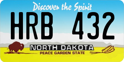 ND license plate HRB432