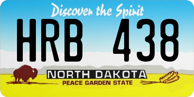 ND license plate HRB438