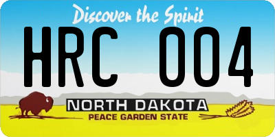ND license plate HRC004