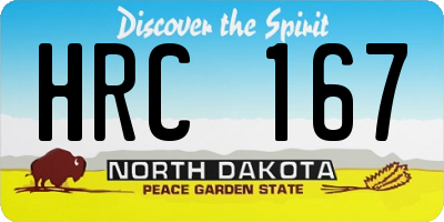 ND license plate HRC167