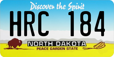 ND license plate HRC184