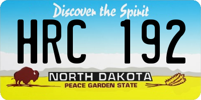 ND license plate HRC192