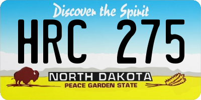 ND license plate HRC275