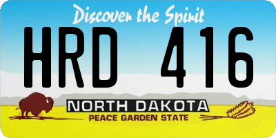 ND license plate HRD416