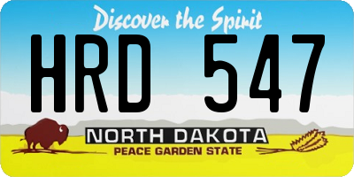 ND license plate HRD547
