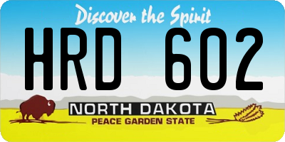 ND license plate HRD602