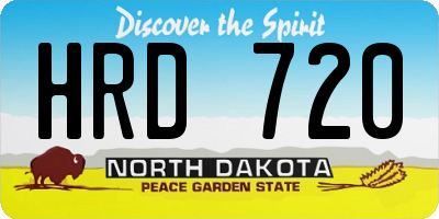 ND license plate HRD720
