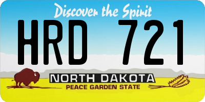 ND license plate HRD721
