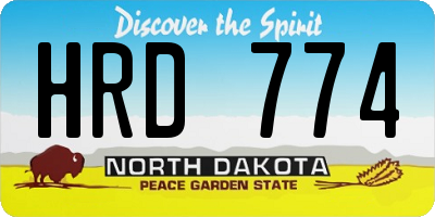 ND license plate HRD774