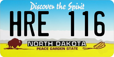 ND license plate HRE116