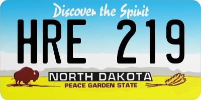 ND license plate HRE219