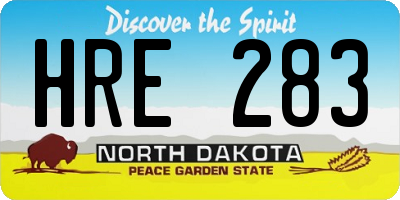 ND license plate HRE283