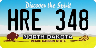 ND license plate HRE348