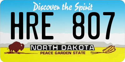 ND license plate HRE807