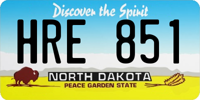 ND license plate HRE851