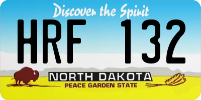 ND license plate HRF132
