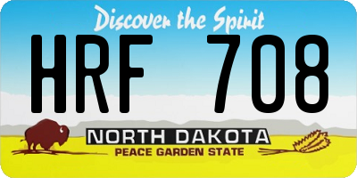 ND license plate HRF708