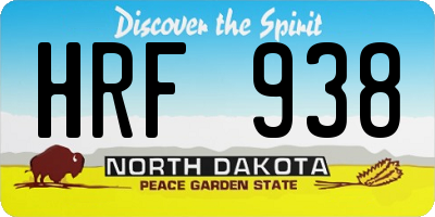 ND license plate HRF938
