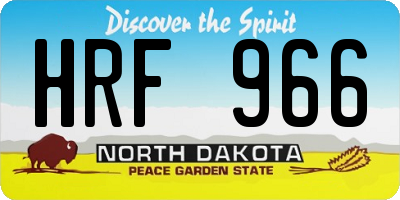 ND license plate HRF966