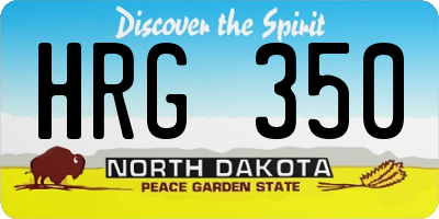 ND license plate HRG350