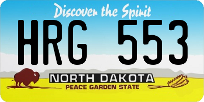 ND license plate HRG553