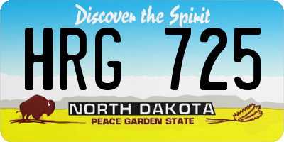 ND license plate HRG725