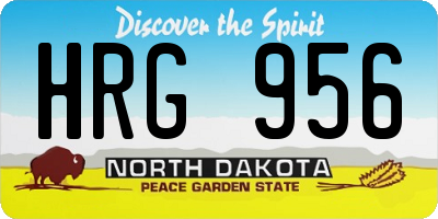ND license plate HRG956