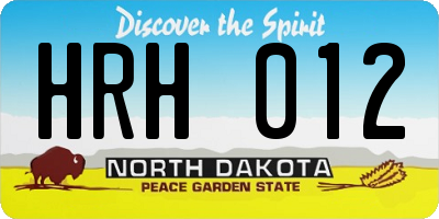 ND license plate HRH012