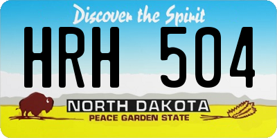 ND license plate HRH504