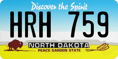 ND license plate HRH759