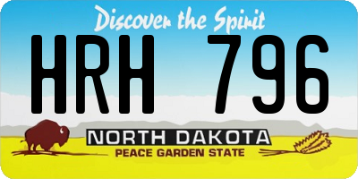 ND license plate HRH796
