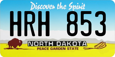 ND license plate HRH853