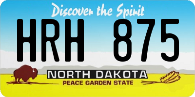 ND license plate HRH875