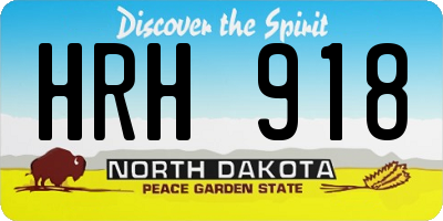 ND license plate HRH918