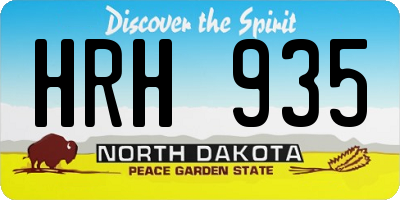 ND license plate HRH935
