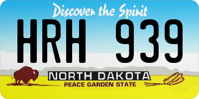 ND license plate HRH939