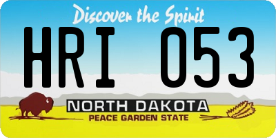 ND license plate HRI053