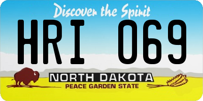 ND license plate HRI069